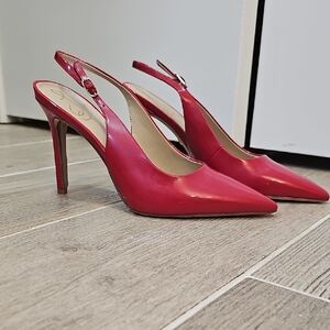 Sam Edelman Hazel Slingback , Red Patent Slingback Pointed-Toe Heels